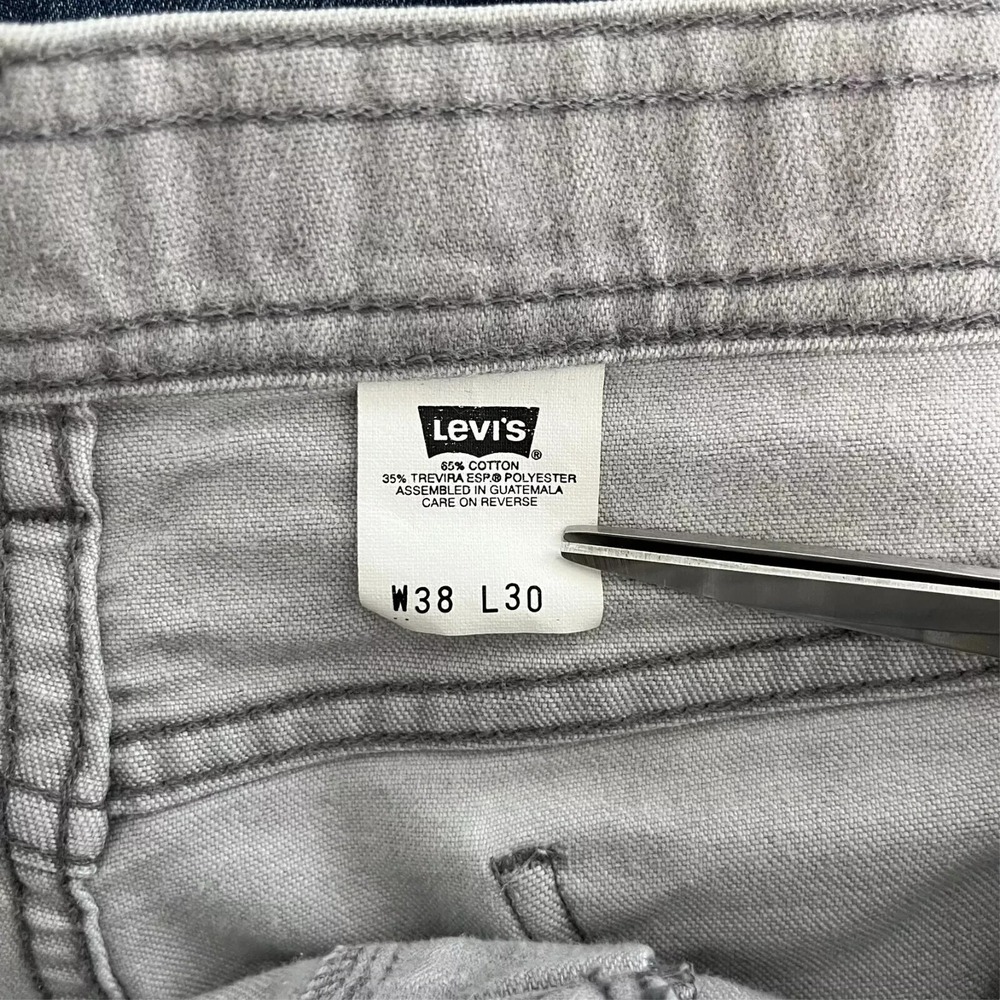 Levi's‎ Jeans Men's Size 38 Gray Cotton Blend Leather Tab Vintage 90s Paper Tag - Picture 9 of 10